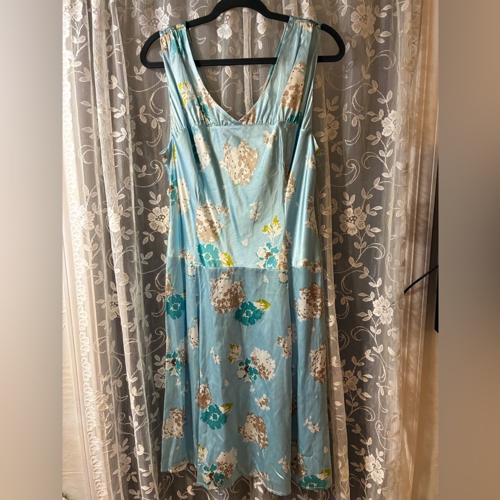 Pendleton Light Blue Floral Midi Dress size 16